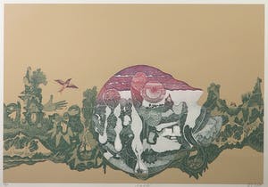 Niet of onleesbaar gesigneerd - Zeefdruk, A line of life - Ingelijst kopen? Bied vanaf 1!