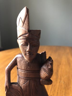 Niet of onleesbaar gesigneerd - Balinees met vechthaan (art deco) kopen? Bied vanaf 1!