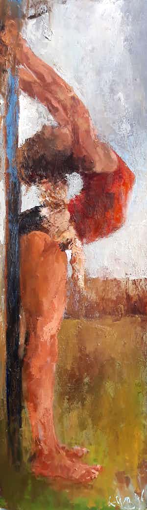 Klaas Werumeus Buning - Ballerina, olieverf op paneel (mooi ingelijst) verkocht voor € 495!