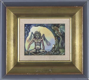 Victor Linford - Olieverf op paneel, Devil kopen? Bied vanaf 1!