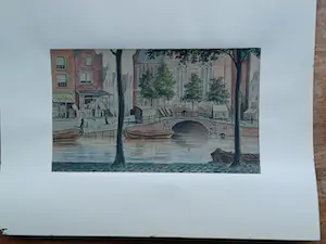 Simon van der Schans - 3 Stadsgezichten. (1881) kopen? Bied vanaf 75!