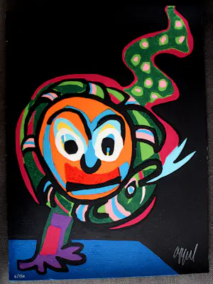 Karel Appel - Houtdruk met carborundum: Circus serie: Clown au Serpent - 1978 kopen? Bied vanaf 1999!