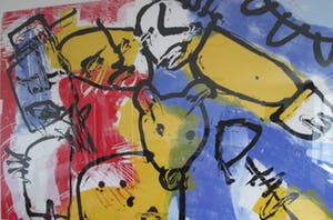 Herman Brood - Hondje - zeer grote zeefdruk 84/150 kopen? Bied vanaf 300!