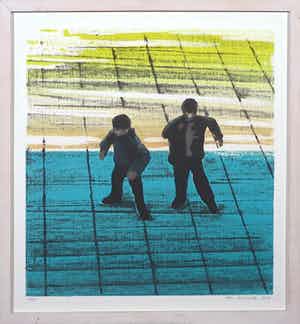 Koen Vermeule - Zeefdruk, Zonder titel - Ingelijst verkocht voor € 70!