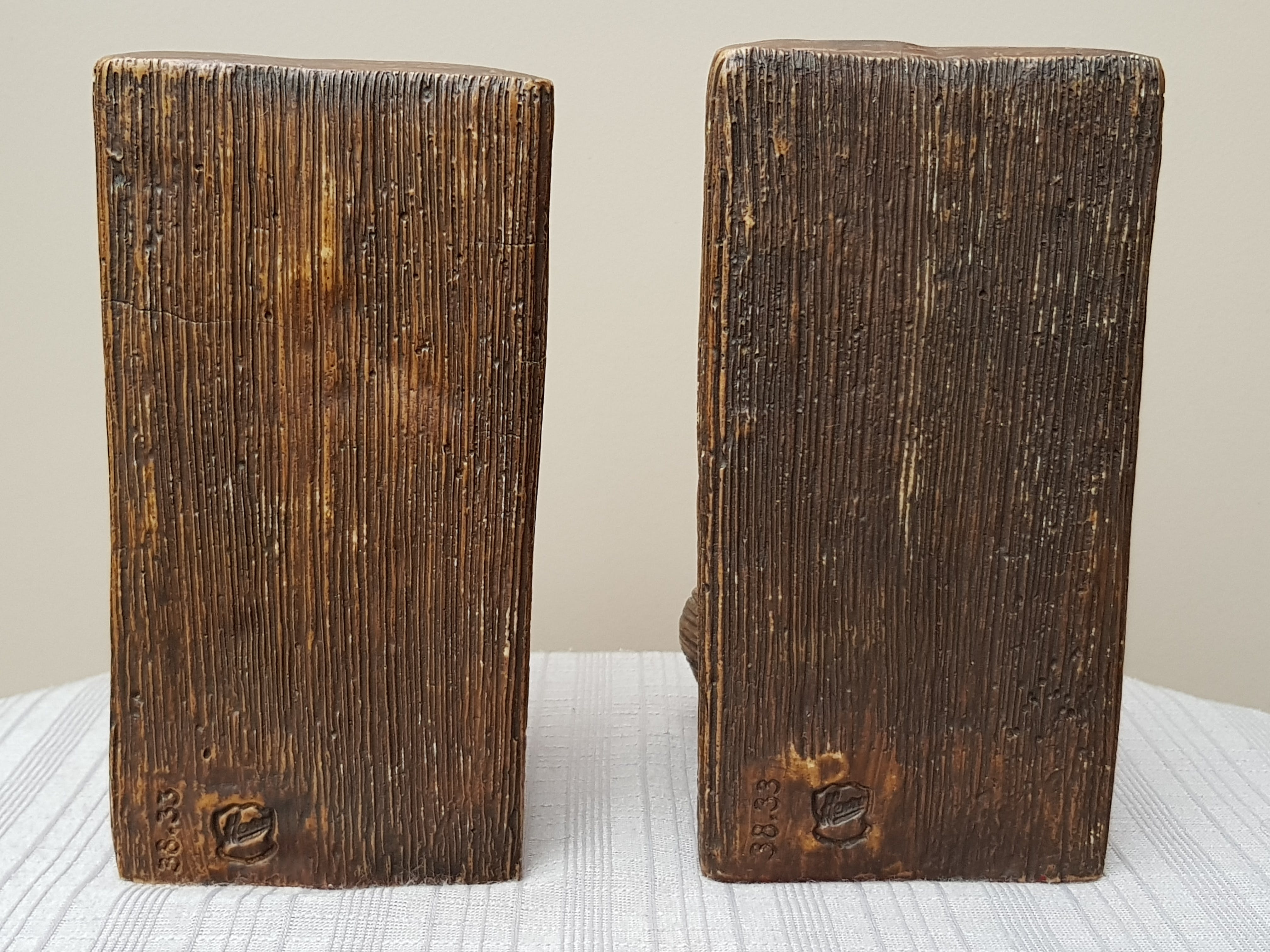 Niet of onleesbaar gesigneerd - Paar Boekensteunen - Uilen kopen? Bied vanaf 1!