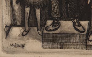 Cor de Wolff - Koningin Wilhelminafeesten 1948 - 1952 - ets op papier kopen? Bied vanaf 20!