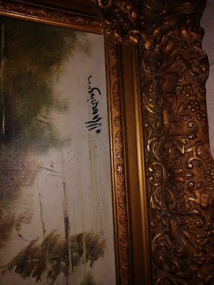 Jan van Vlaardingen - Boslandschap met een ven - olieverfschilderij kopen? Bied vanaf 20!