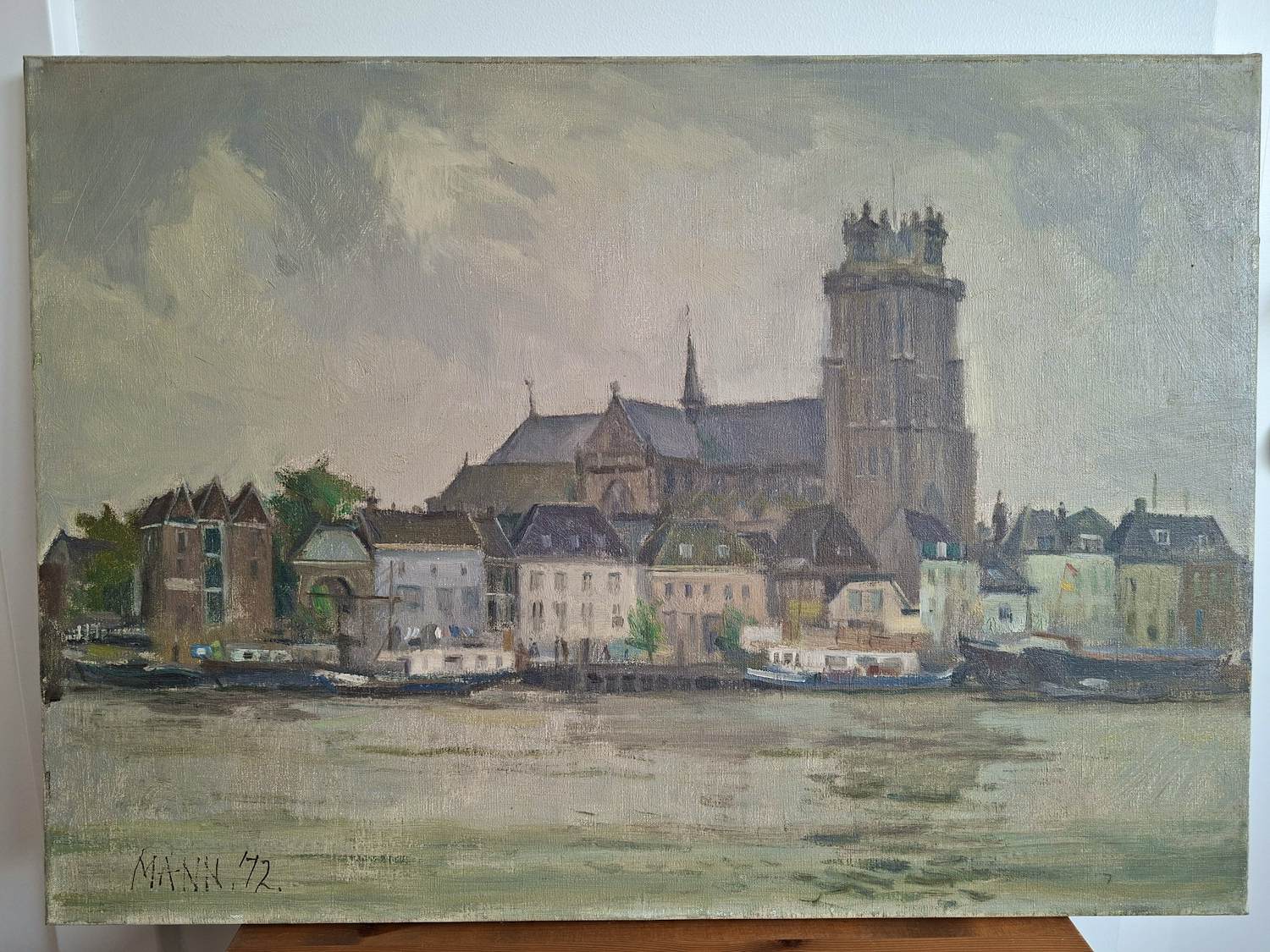 Cyril Mann - Gezicht op haven van Dordrecht kopen? Bied vanaf 500!