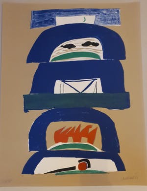 Hans Landsaat - Zonder Titel - zeefdruk - 1989 - 200ex. kopen? Bied vanaf 1!