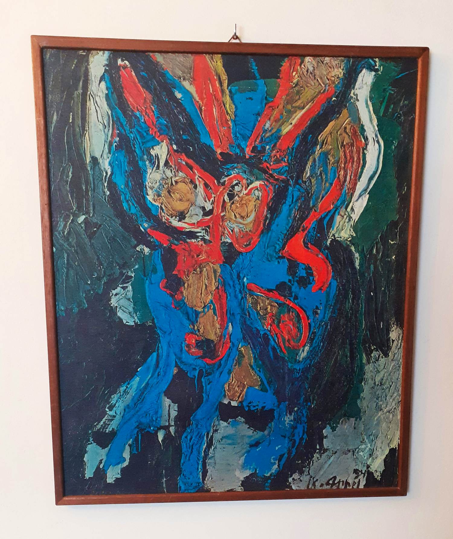 Karel Appel - Oleografie op canvas (op houten plaat) verkocht voor € 180!