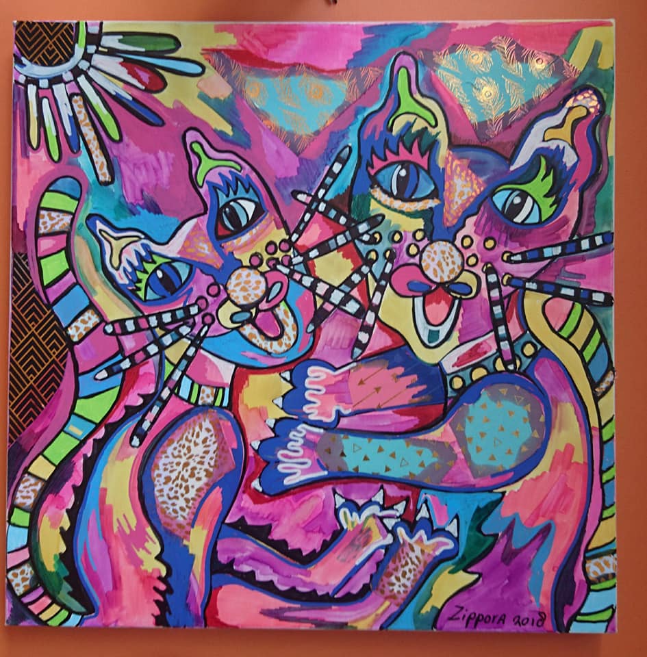 Zippora Sahanaja - Dancing Cat's van Zippora Meijer verkocht voor € 1!
