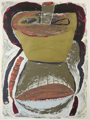 Bert Vredegoor - Zeefdruk, Arcadia - Ingelijst kopen? Bied vanaf 40!