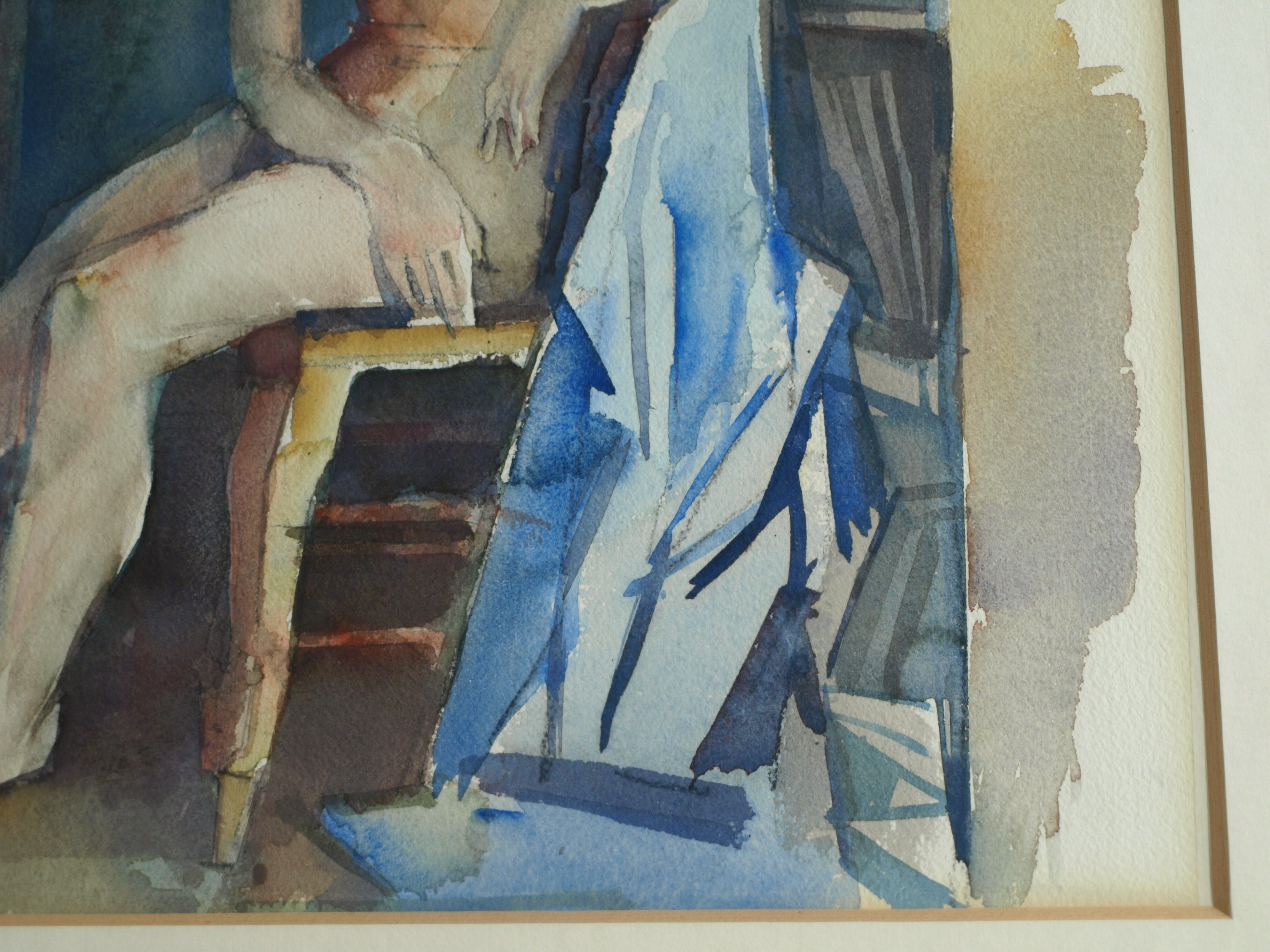 Jan Engelman - Aquarel , Naakte vrouw op een stoel – gesigneerd & ingelijst – ca 1970 kopen? Bied vanaf 100!