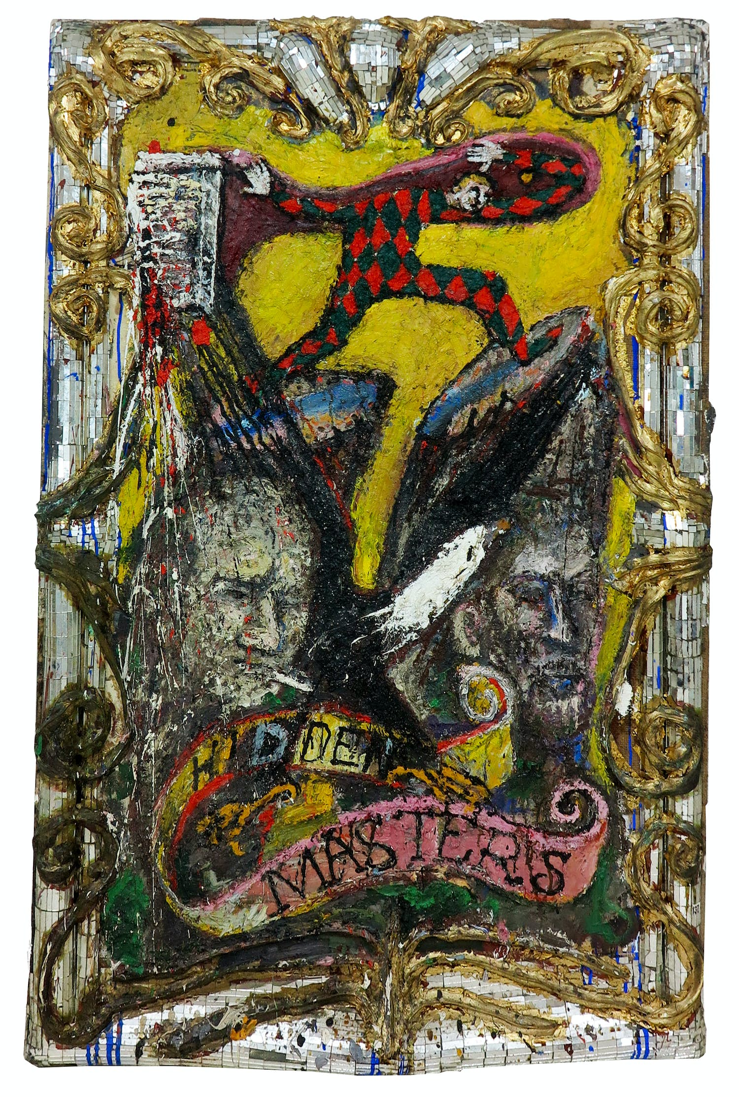 Loren Munk - Gemengde techniek op doek, Hidden masters (Zeer groot) verkocht voor € 1!