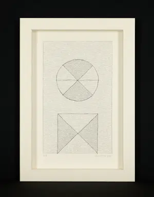 Jan Schoonhoven - Siebdruck - Sonderausgabe - minimalistisches Meisterwerk - hochwertig gerahmt kopen? Bied vanaf 690!