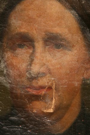 Jan Dunselman - Portret van dame, omstreeks 1880 , in slechte staat, alleen voor restauratie! kopen? Bied vanaf 50!