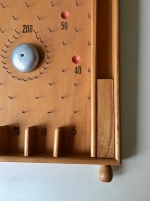 Curiosa - Knikkerspel met knikkers - Hout - 60-er jaren - Uit Tschechoslowakije (gemerkt) kopen? Bied vanaf 69!