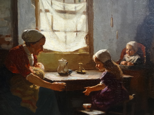 Jacobus Frederik Sterre de Jong - Interieur jonge moeder met drie kinderen kopen? Bied vanaf 850!