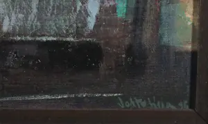 Luigi Voltolina - Olieverf op doek, Subway New York - Ingelijst kopen? Bied vanaf 1!