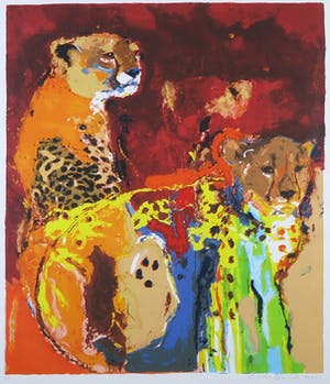 Carlos Blaaker - Zeefdruk, Luipaarden - Ingelijst kopen? Bied vanaf 35!