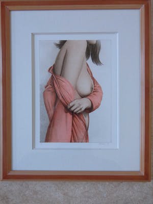 Roger Wittevrongel - HALFNAAKTE VROUW / KLEURLITHO / 61x51cm / KADER / SIG / 1986 kopen? Bied vanaf 95!