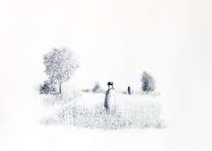 Metten Koornstra - Litho, Zonder titel - Ingelijst verkocht voor € 40!