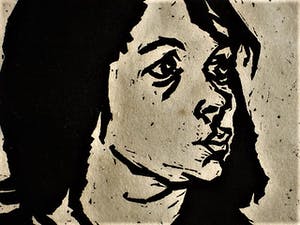 Hans Bernard - Jong gestorven grafisch talent - gesigneerde Linosnede "Portret van meisje" 1964 kopen? Bied vanaf 10!