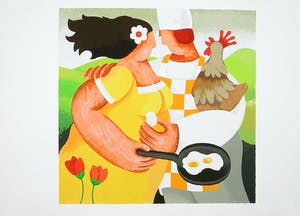 Yvonne Zomerdijk - Zeefdruk, Kakelvers kopen? Bied vanaf 1!