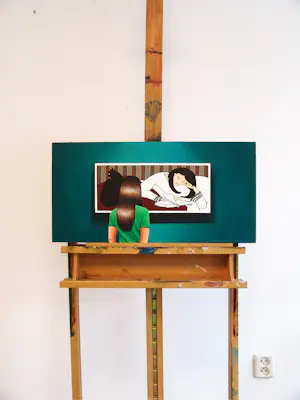 Gerard Boersma - Reader (Vrouw genietend van schilderij van Will Barnet) kopen? Bied vanaf 400!