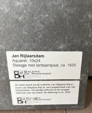Jan Rijlaarsdam - Steegje met lantaarnpaal, kopen? Bied vanaf 130!