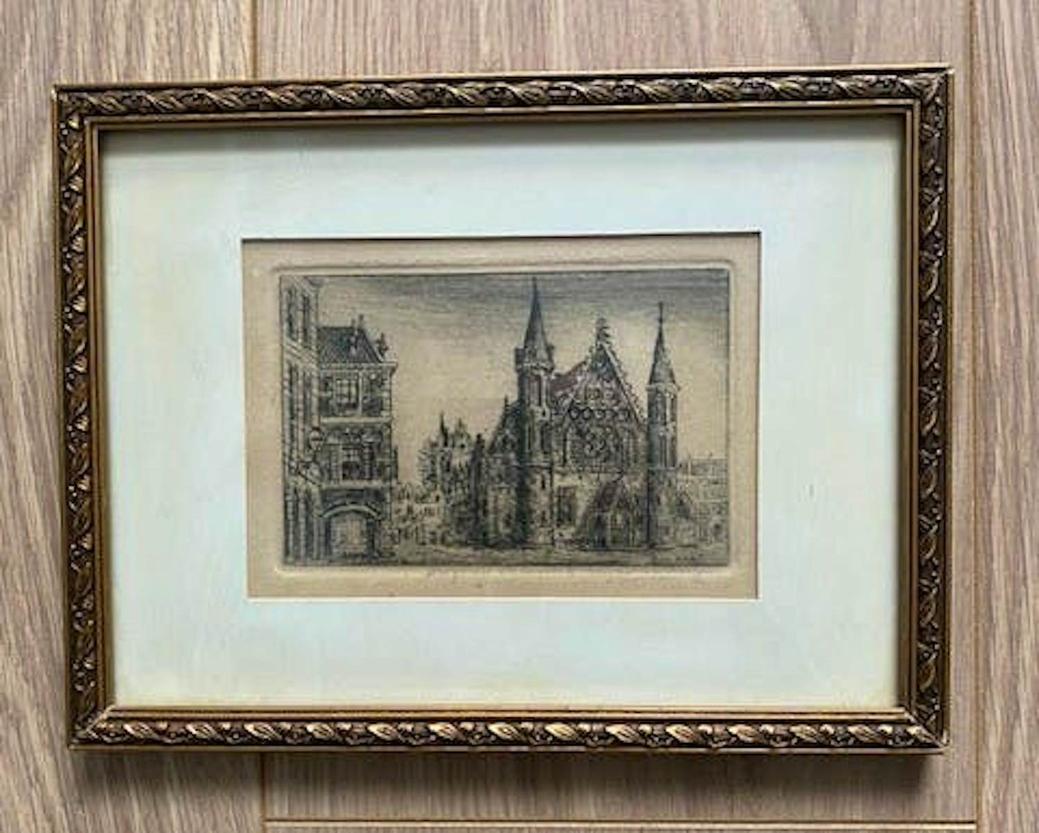 Eugene Rensburg - Fraaie originele ets Den Haag / Binnenhof Ridderzaal kopen? Bied vanaf 35!