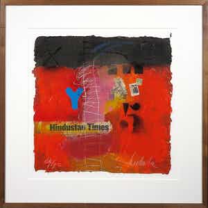 Theo Koster - Zeefdruk, Zonder titel 3 - Ingelijst verkocht voor € 35!