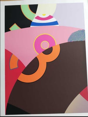 Niet of onleesbaar gesigneerd - KLEURRIJKE GEOMETRIE / KLEURZEEFDRUK / 88x67cm kopen? Bied vanaf 10!