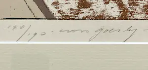 Guido de Waart - Eigen druk lithografie - gesigneerd - goudkleurige aluminium lijst kopen? Bied vanaf 1!