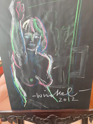 Michael Winkel - Krijttekening, vrouwelijk schoon kopen? Bied vanaf 35!