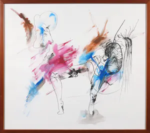 Griet Menschaert - Gemengde techniek op papier, Abstracte compositie kopen? Bied vanaf 1!