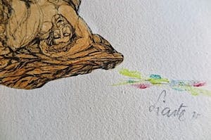 Niet of onleesbaar gesigneerd - Bloeiende Mensenboom (groot intrigerend werk) kopen? Bied vanaf 10!