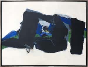 Arty Grimm - Gemengde techniek op doek, Abstracte compositie - Ingelijst (Zeer groot) verkocht voor € 600!