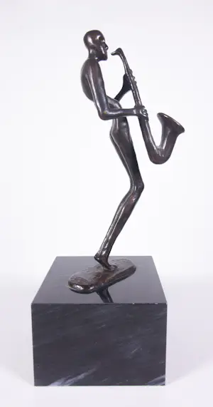Corry Ammerlaan - Bronzen beeld, Saxofoonspeler kopen? Bied vanaf 70!