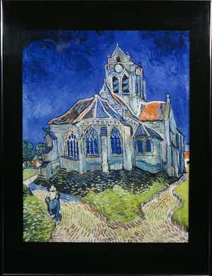 Paul Huf - Foto, De kerk in Auvers van Vincent van Gogh - Ingelijst verkocht voor € 1!