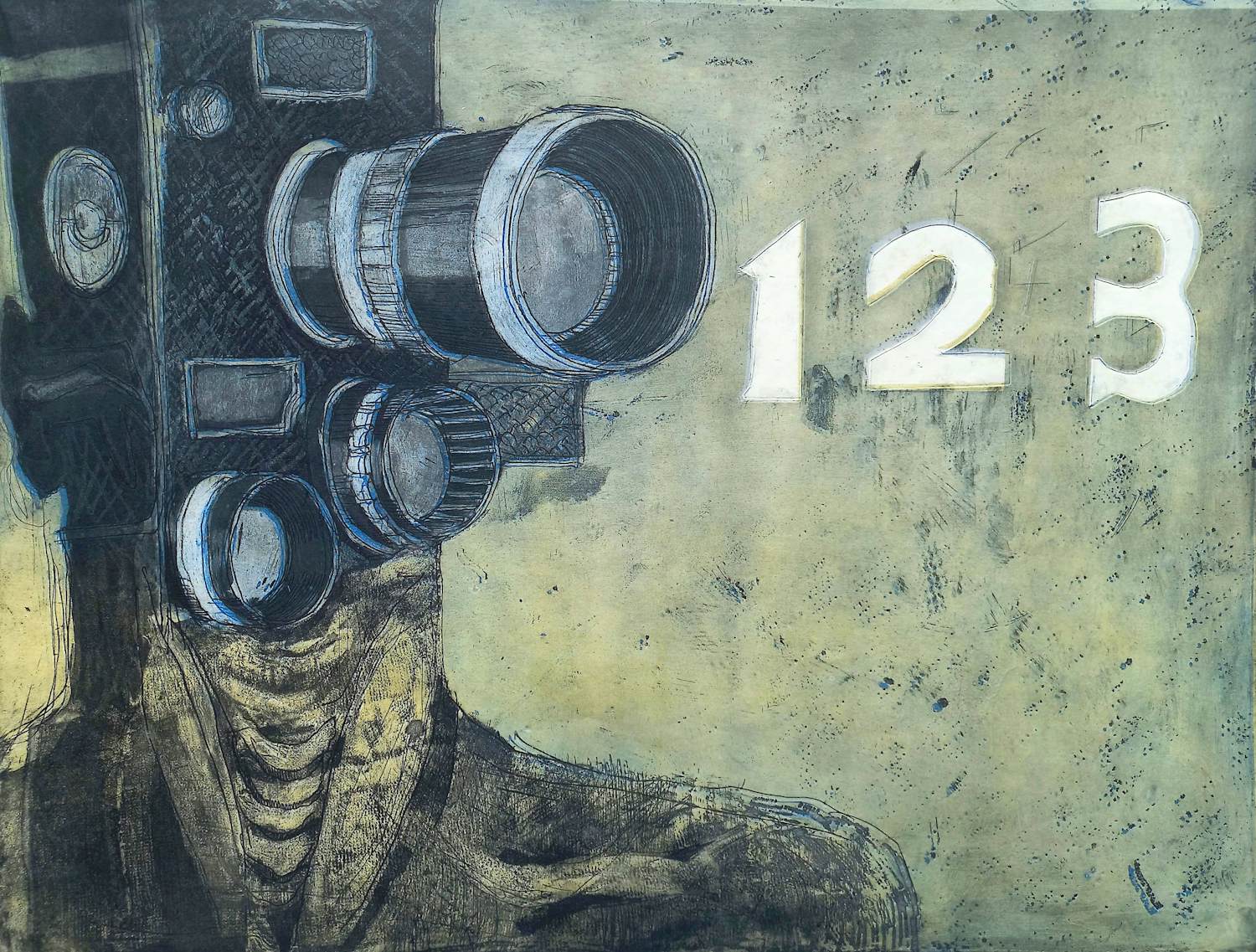 Jan Verburg - 1 2 3, aquatint ets (kleine oplage) kopen? Bied vanaf 45!