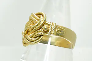 47 - 18 karaats geelgouden mattenklopper ring kopen? Bied vanaf 640!