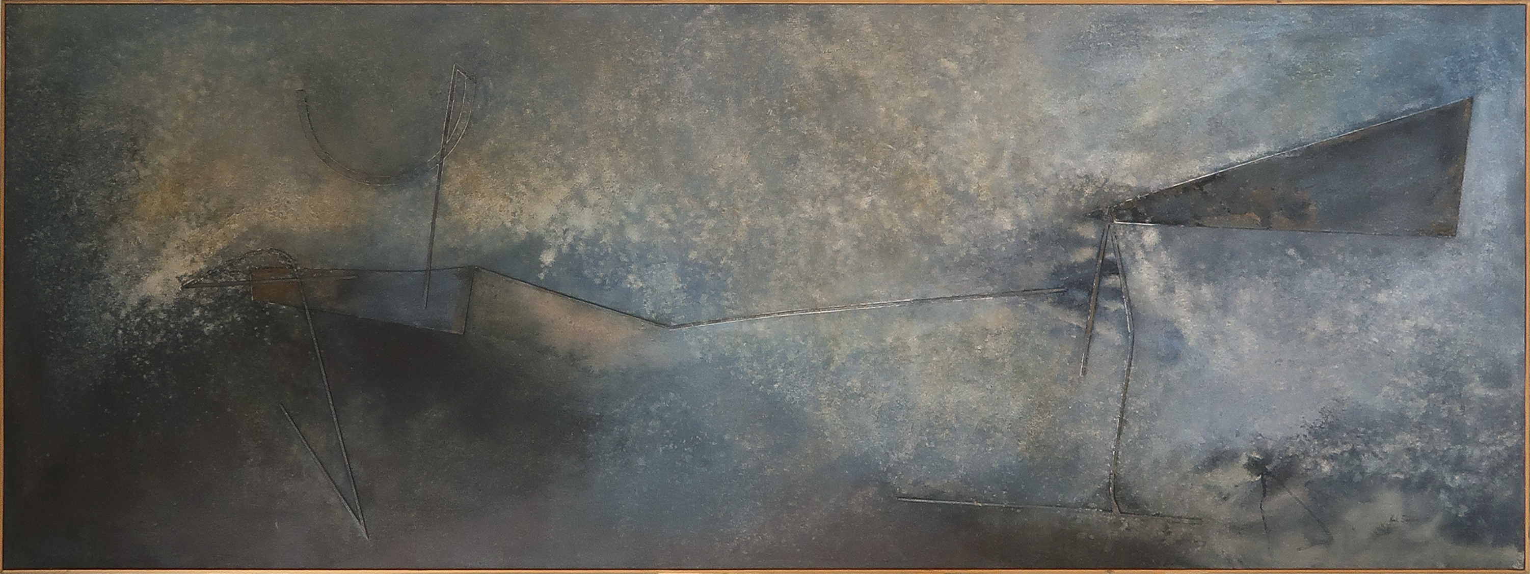 Henk Erkelens - Gemengde techniek op paneel, Zonder titel (Zeer groot!) verkocht voor € 100!