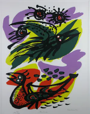 Anton Rooskens - Zeefdruk op papier, Printemps - Ingelijst kopen? Bied vanaf 250!