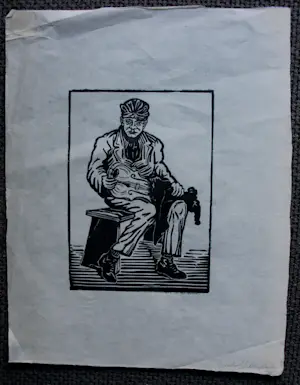 Rudolf Bremmer - Houtsnede: violist kopen? Bied vanaf 39!