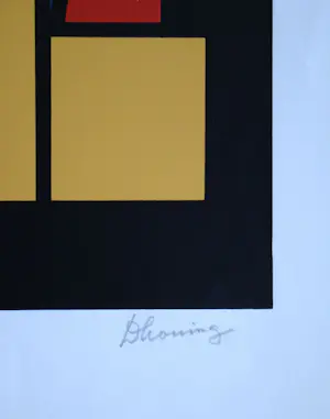 Dirk Koning - Constructieve Compositie - 1970 - Originele zeefdruk gesigneerd en genummerd kopen? Bied vanaf 100!