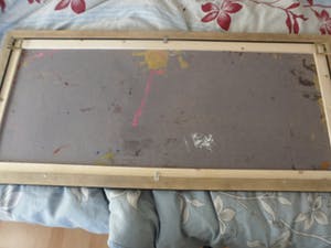 George Heidweiller - Zeefdruk op doek opgeplakt op karton. Titel, "Tire Sale". kopen? Bied vanaf 120!