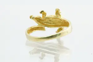 77 - Unieke,  mooi gedetailleerde 18krt geel-gouden krokodil ring - kleine maat! kopen? Bied vanaf 145!
