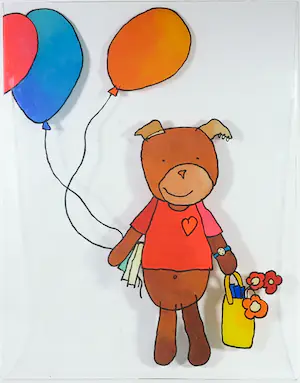 Ella Steenmeijer - Acryl op plexiglas, Kindertekening kopen? Bied vanaf 1!