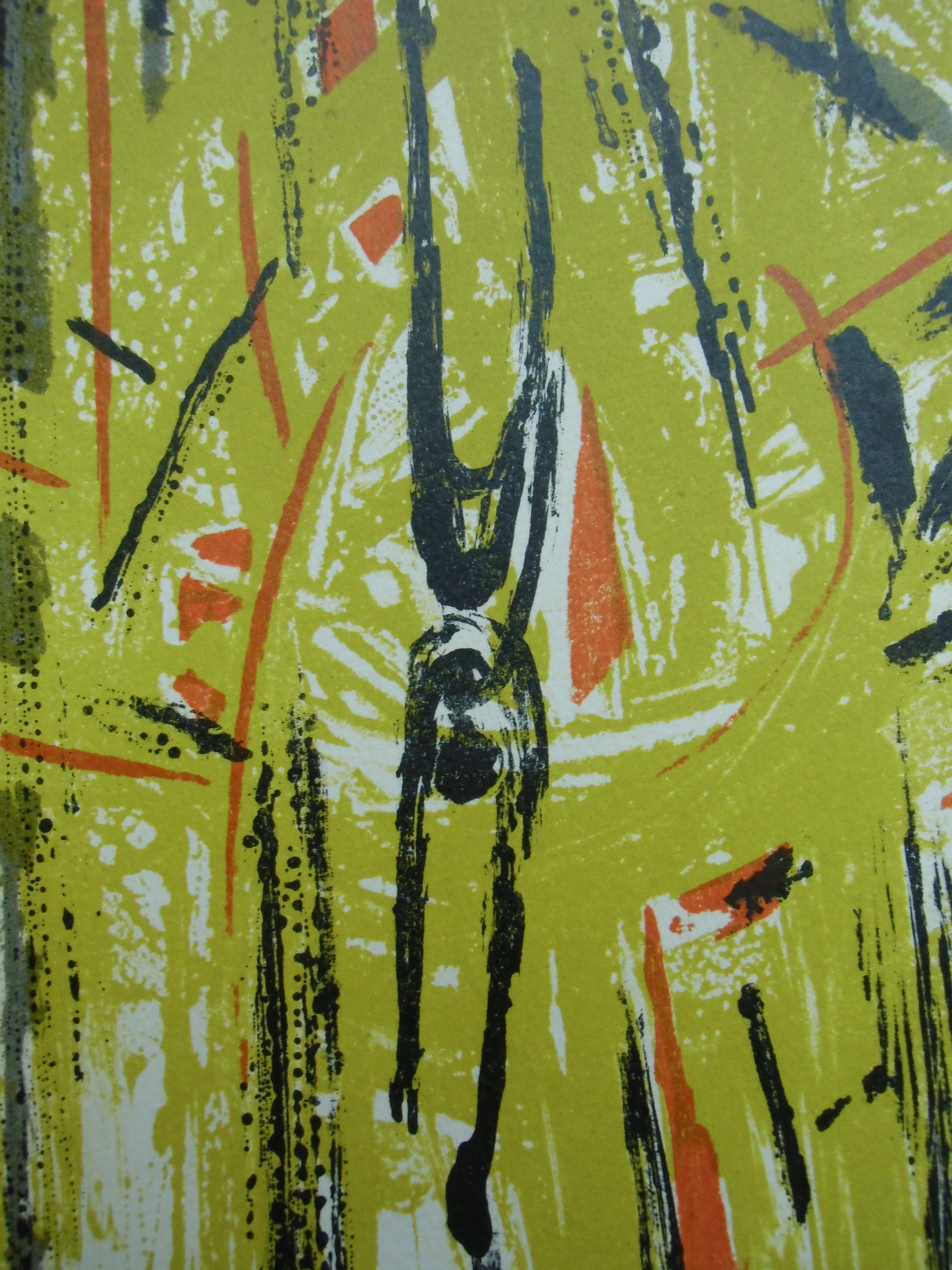 Wally Elenbaas - ACROBATEN /// KLEURENLITHO VAN WALLY ELENBAAS verkocht voor € 60!